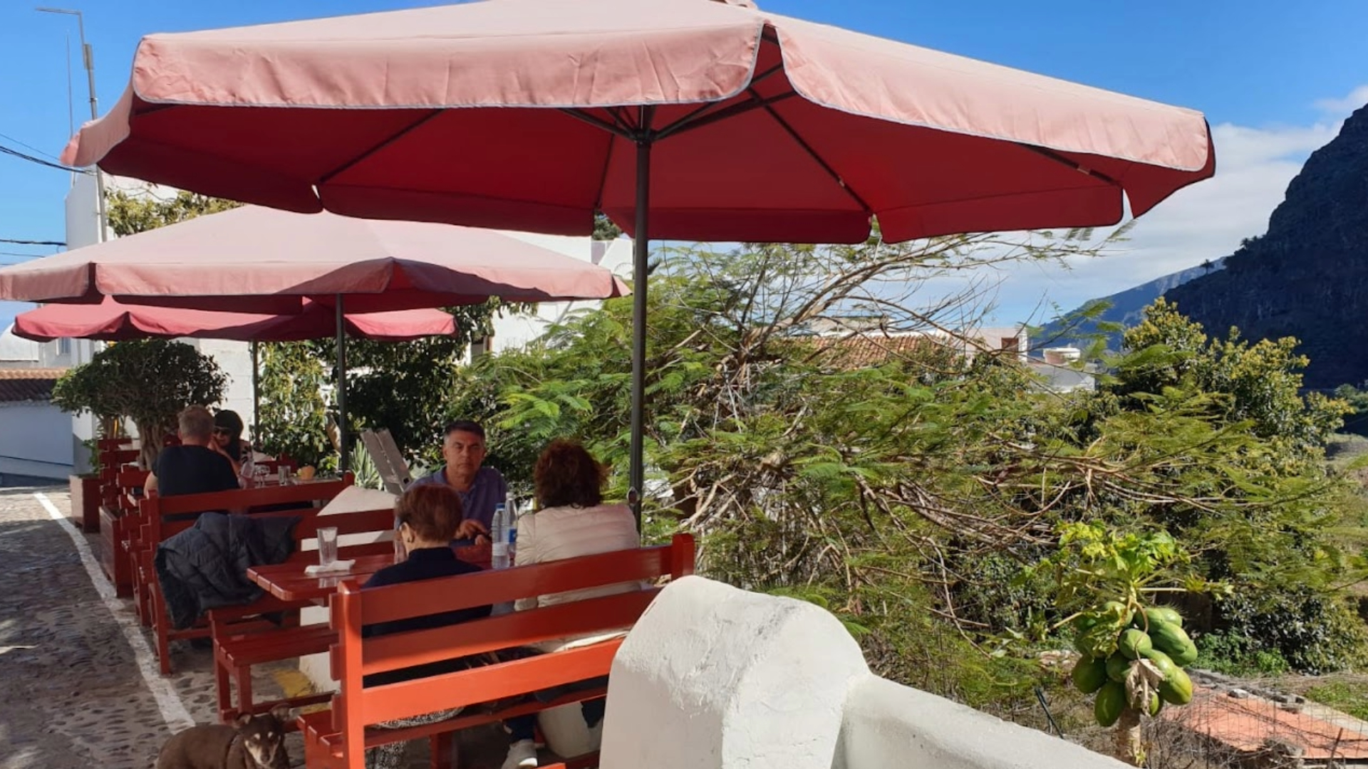 terasse du restaurant La vieja escuela à Agulo à La Gomera