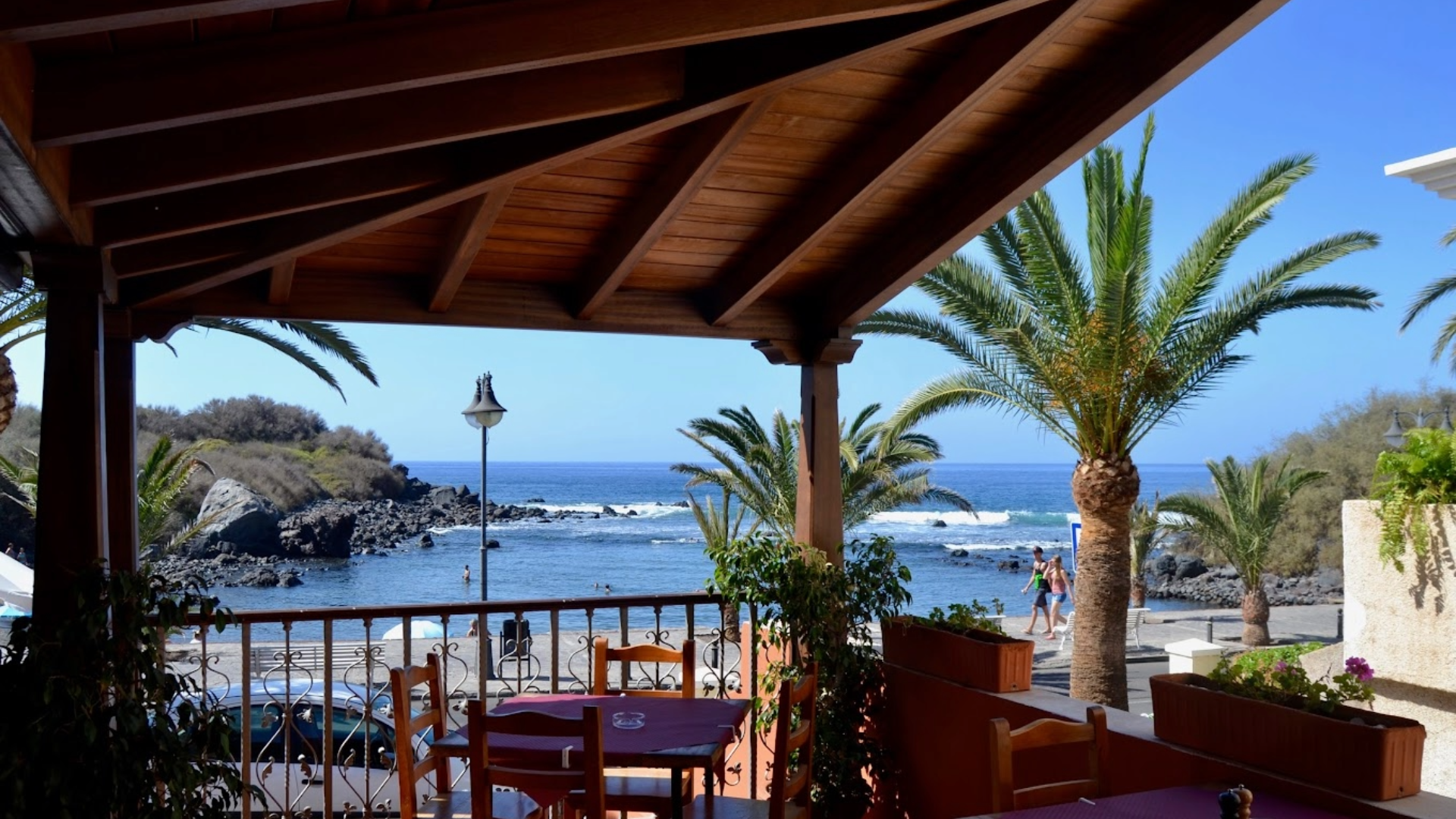 terasse avec vue sur la mer Charco del conde à Valle Gran Rey à La Gomera